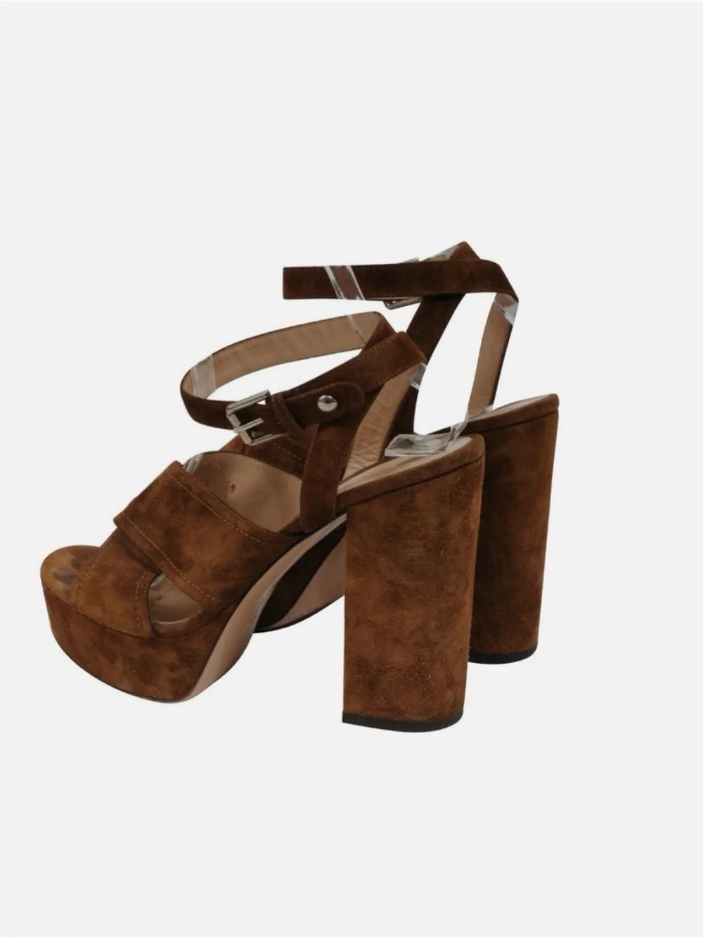 Authentic GIANVITO ROSSI genuine Suede Platform Block Heels-HUGE DISCOUNT